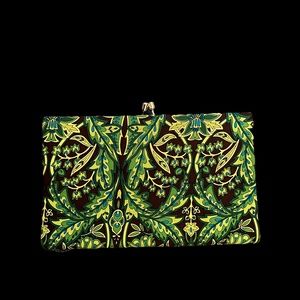 BANANA REPUBLIC Silk Paisley Kiss Lock Clutch